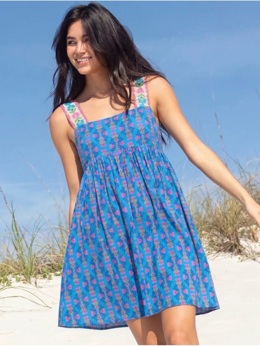 Natural Life Tricia Mini Dress - Medallion Diamond Vines